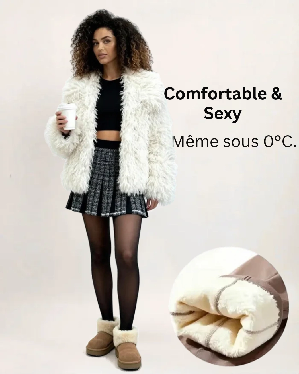 Collant polaire effet peau nue