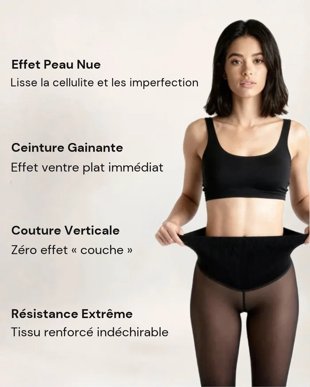 Collant polaire effet peau nue