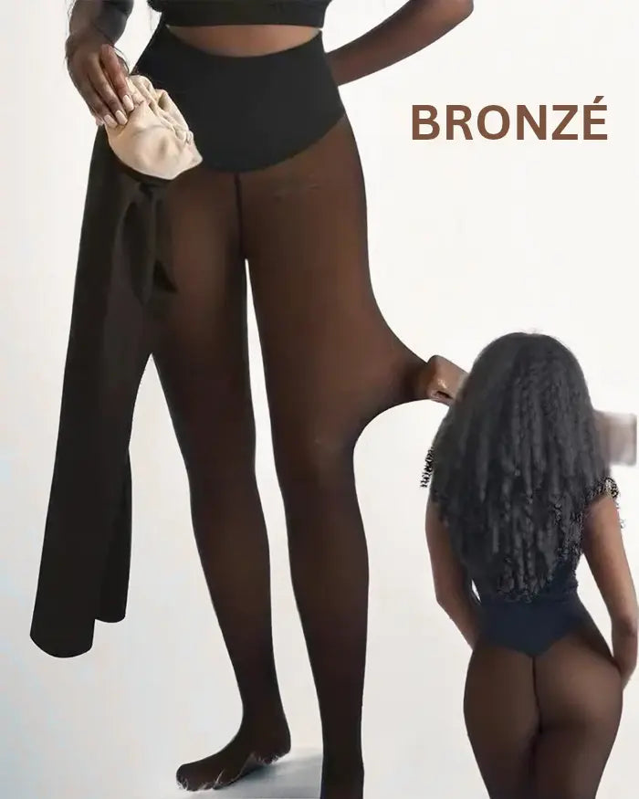 Collant polaire effet peau nue